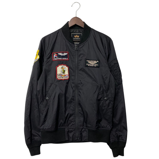 【中古品】【メンズ】 TA1224-101 FIGHTING EAGLE 58TH MA-1 FLIGHT JACKET ファインティング イーグル フライト ジャケット アウター 145-260316-kh-05-izu サイズ：M カラー：ブラック 万代Net店