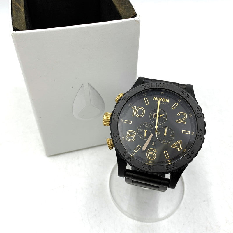 【中古品】【メンズ/レディース】 NIXON ニクソン 51-30 CHRONO CHRONOGRAPH QUARTZ クロノグラフ クォーツ 腕時計 時計 197-260603-kh-05-izu カラー：ブラック×ゴールド 万代Net店