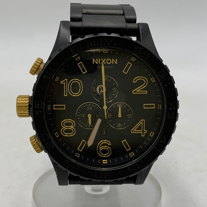 【中古品】【メンズ/レディース】 NIXON ニクソン 51-30 CHRONO CHRONOGRAPH QUARTZ クロノグラフ クォーツ 腕時計 時計 197-260603-kh-05-izu カラー：ブラック×ゴールド 万代Net店