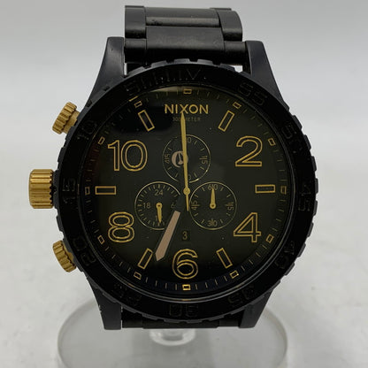 【中古品】【メンズ/レディース】 NIXON ニクソン 51-30 CHRONO CHRONOGRAPH QUARTZ クロノグラフ クォーツ 腕時計 時計 197-260603-kh-05-izu カラー：ブラック×ゴールド 万代Net店
