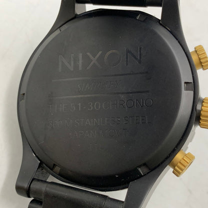 【中古品】【メンズ/レディース】 NIXON ニクソン 51-30 CHRONO CHRONOGRAPH QUARTZ クロノグラフ クォーツ 腕時計 時計 197-260603-kh-05-izu カラー：ブラック×ゴールド 万代Net店