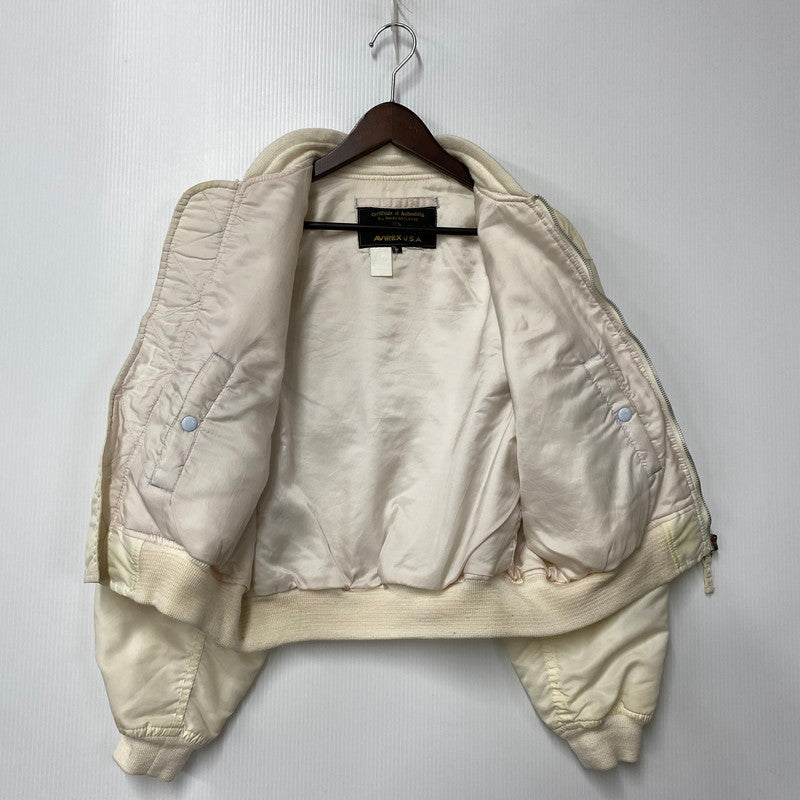 【現状渡し品】【レディース】 MA-1 FLIGHT JACKET フライト ジャケットアウター 168-260316-kh-01-izu サイズ：M カラー：アイボリー 万代Net店