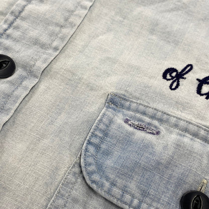 【中古品】【メンズ】 POLO RALPH LAUREN ポロ・ラルフローレン 鷹 刺繍 CHAMBRAY LS SHIRT シャンブレー ロングスリーブ シャツ トップス 長袖 147-260319-cs-24-izu サイズ：L カラー：ライトブルー 万代Net店