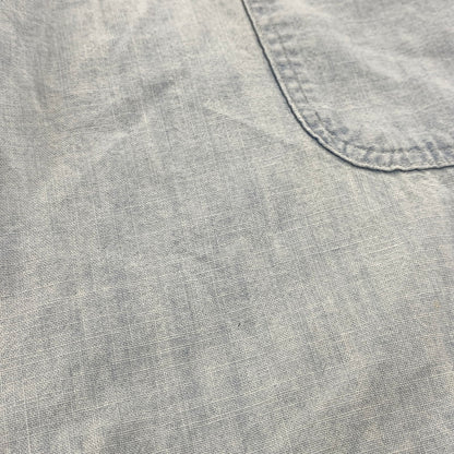 【中古品】【メンズ】 POLO RALPH LAUREN ポロ・ラルフローレン 鷹 刺繍 CHAMBRAY LS SHIRT シャンブレー ロングスリーブ シャツ トップス 長袖 147-260319-cs-24-izu サイズ：L カラー：ライトブルー 万代Net店