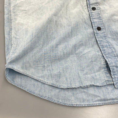 【中古品】【メンズ】 POLO RALPH LAUREN ポロ・ラルフローレン 鷹 刺繍 CHAMBRAY LS SHIRT シャンブレー ロングスリーブ シャツ トップス 長袖 147-260319-cs-24-izu サイズ：L カラー：ライトブルー 万代Net店