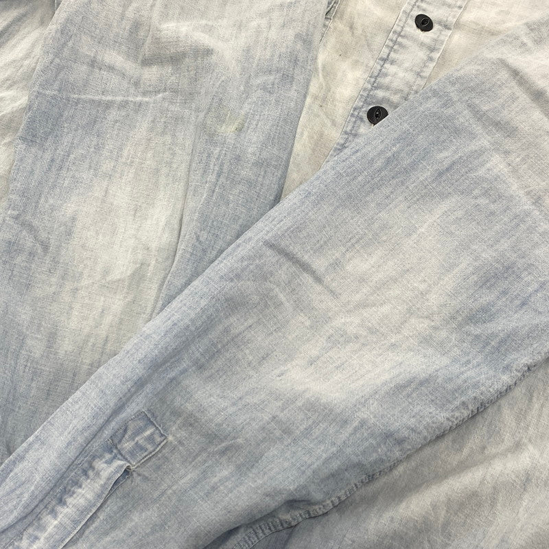 【中古品】【メンズ】 POLO RALPH LAUREN ポロ・ラルフローレン 鷹 刺繍 CHAMBRAY LS SHIRT シャンブレー ロングスリーブ シャツ トップス 長袖 147-260319-cs-24-izu サイズ：L カラー：ライトブルー 万代Net店