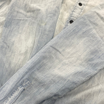 【中古品】【メンズ】 POLO RALPH LAUREN ポロ・ラルフローレン 鷹 刺繍 CHAMBRAY LS SHIRT シャンブレー ロングスリーブ シャツ トップス 長袖 147-260319-cs-24-izu サイズ：L カラー：ライトブルー 万代Net店