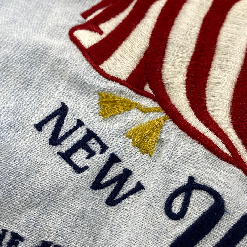 【中古品】【メンズ】 POLO RALPH LAUREN ポロ・ラルフローレン 鷹 刺繍 CHAMBRAY LS SHIRT シャンブレー ロングスリーブ シャツ トップス 長袖 147-260319-cs-24-izu サイズ：L カラー：ライトブルー 万代Net店