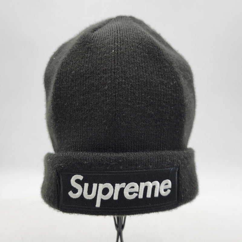 【中古品】【メンズ/レディース】 SUPREME × NEW ERA シュプリーム × ニューエラ 23FW BOX LOGO BEANIE ボックス ロゴ ビーニー ニット帽 帽子 185-260316-yn-06-izu サイズ：ONE SIZE カラー：ブラック 万代Net店