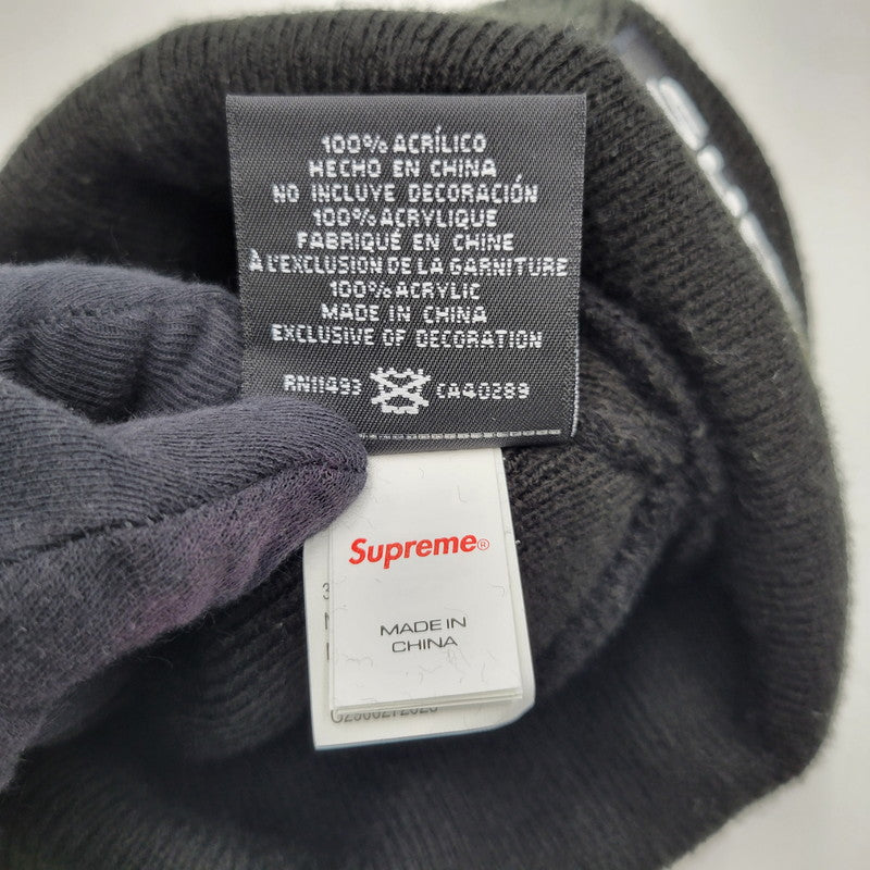 【中古品】【メンズ/レディース】 SUPREME × NEW ERA シュプリーム × ニューエラ 23FW BOX LOGO BEANIE ボックス ロゴ ビーニー ニット帽 帽子 185-260316-yn-06-izu サイズ：ONE SIZE カラー：ブラック 万代Net店