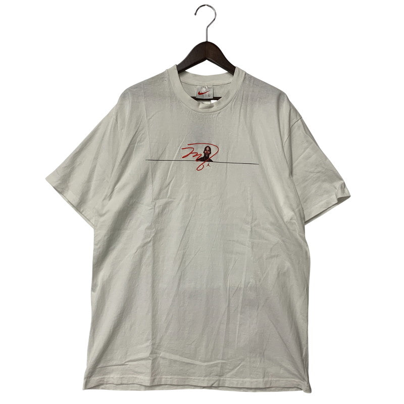 【中古品】【メンズ】 OLD NIKE オールド ナイキ 90-00S マレーシア製 JORDAN PRINT ジョーダン プリント S/S TEE ショートスリーブ Tシャツ トップス 半袖 146-260323-ya-06-izu サイズ：L カラー：WHITE 万代Net店