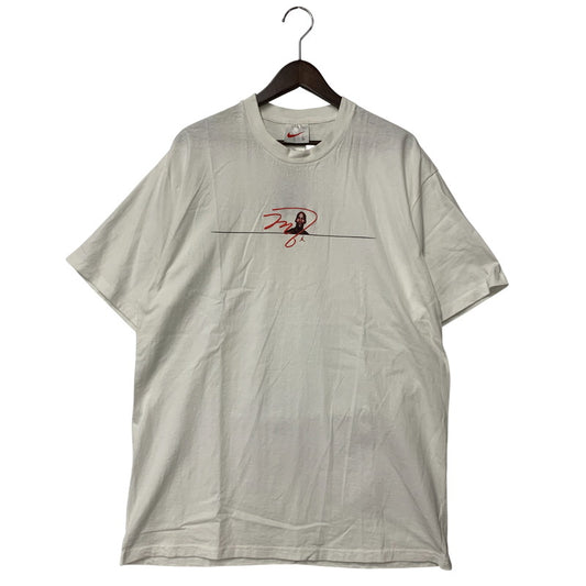 【中古品】【メンズ】 OLD NIKE オールド ナイキ 90-00S マレーシア製 JORDAN PRINT ジョーダン プリント S/S TEE ショートスリーブ Tシャツ トップス 半袖 146-260323-ya-06-izu サイズ：L カラー：WHITE 万代Net店