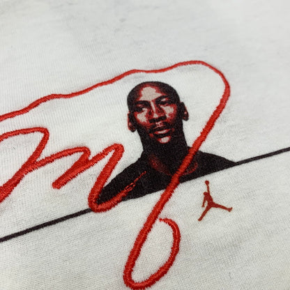 【中古品】【メンズ】 OLD NIKE オールド ナイキ 90-00S マレーシア製 JORDAN PRINT ジョーダン プリント S/S TEE ショートスリーブ Tシャツ トップス 半袖 146-260323-ya-06-izu サイズ：L カラー：WHITE 万代Net店