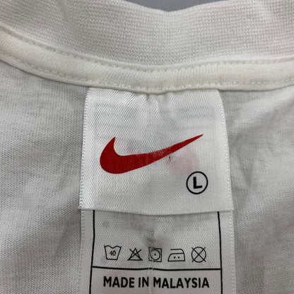 【中古品】【メンズ】 OLD NIKE オールド ナイキ 90-00S マレーシア製 JORDAN PRINT ジョーダン プリント S/S TEE ショートスリーブ Tシャツ トップス 半袖 146-260323-ya-06-izu サイズ：L カラー：WHITE 万代Net店