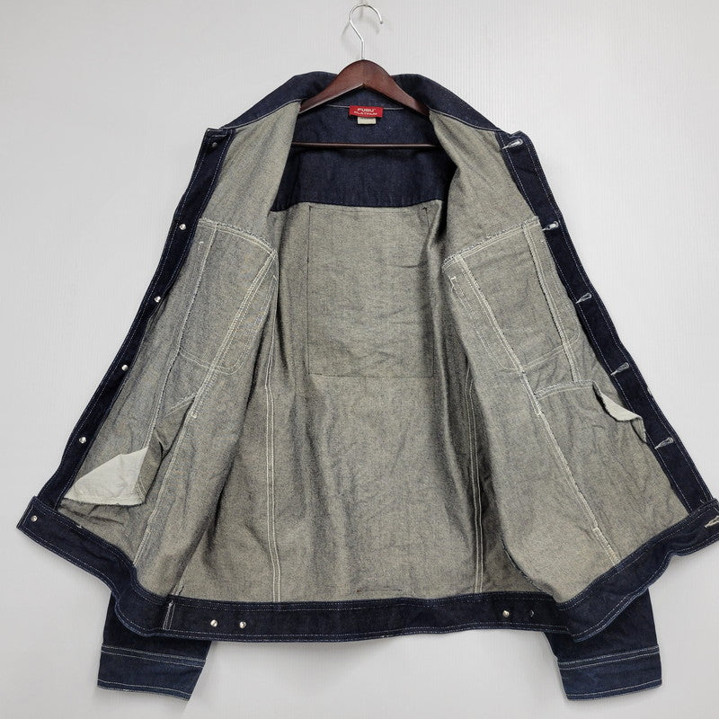 【中古品】【メンズ】 PLATINUM FUBU プラチナム フブ DENIM JACKET デニムジャケット アウター 146-260316-yn-09-izu サイズ：2XL カラー：インディゴ 万代Net店