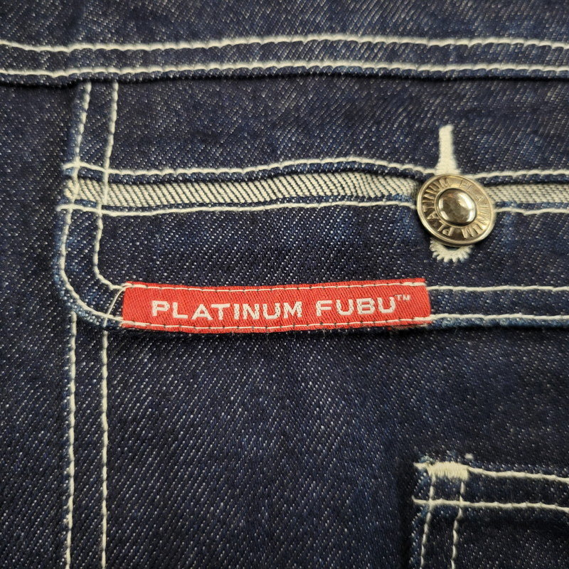 【中古品】【メンズ】 PLATINUM FUBU プラチナム フブ DENIM JACKET デニムジャケット アウター 146-260316-yn-09-izu サイズ：2XL カラー：インディゴ 万代Net店
