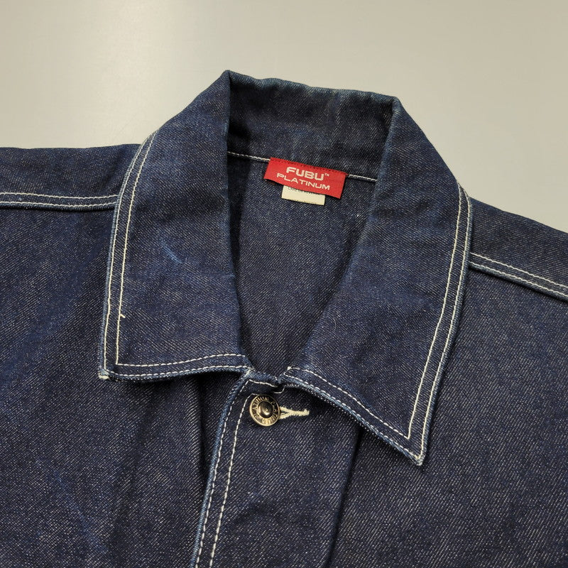 【中古品】【メンズ】 PLATINUM FUBU プラチナム フブ DENIM JACKET デニムジャケット アウター 146-260316-yn-09-izu サイズ：2XL カラー：インディゴ 万代Net店