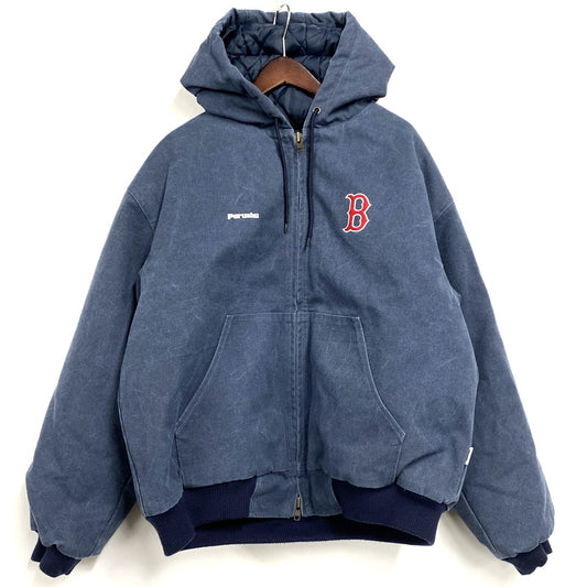 【中古品】【メンズ】 PERUSHU ペルーシュ PE333034BW 中綿キルティングダックフードブルゾン アウター 147-260321-as-17-izu サイズ：L カラー：ブルー系 万代Net店