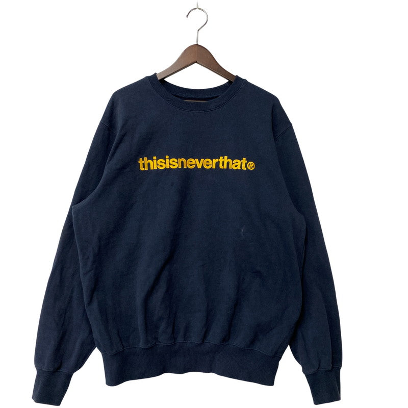 【中古品】【メンズ】 THISISNEVERTHAT ディスイズネバーザット T-LOGO LT CREWNECK ティーロゴ エルティー クルーネック トップス 長袖 142-260319-cs-26-izu サイズ：L カラー：ネイビー 万代Net店
