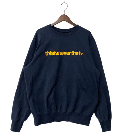 【中古品】【メンズ】 THISISNEVERTHAT ディスイズネバーザット T-LOGO LT CREWNECK ティーロゴ エルティー クルーネック トップス 長袖 142-260319-cs-26-izu サイズ：L カラー：ネイビー 万代Net店