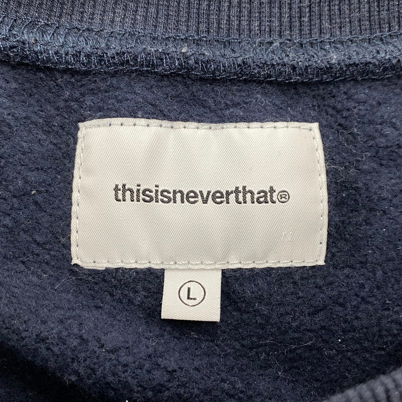 【中古品】【メンズ】 THISISNEVERTHAT ディスイズネバーザット T-LOGO LT CREWNECK ティーロゴ エルティー クルーネック トップス 長袖 142-260319-cs-26-izu サイズ：L カラー：ネイビー 万代Net店