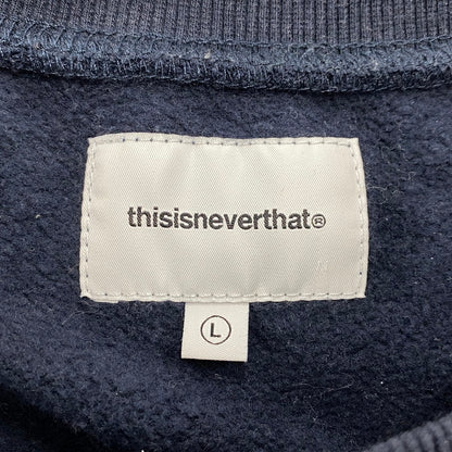 【中古品】【メンズ】 THISISNEVERTHAT ディスイズネバーザット T-LOGO LT CREWNECK ティーロゴ エルティー クルーネック トップス 長袖 142-260319-cs-26-izu サイズ：L カラー：ネイビー 万代Net店