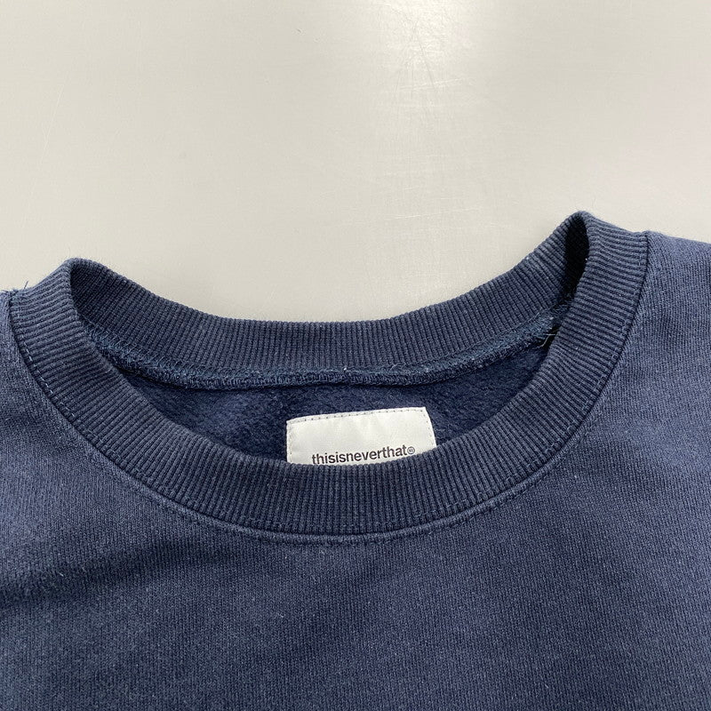 【中古品】【メンズ】 THISISNEVERTHAT ディスイズネバーザット T-LOGO LT CREWNECK ティーロゴ エルティー クルーネック トップス 長袖 142-260319-cs-26-izu サイズ：L カラー：ネイビー 万代Net店