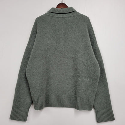 【中古品】【メンズ】 AMI アミ UPL325.KN0032 HEART LOGO JACQUARD KNIT ハート ロゴ ジャガード ニット トップス 141-260316-yn-08-izu サイズ：L カラー：グリーン 万代Net店