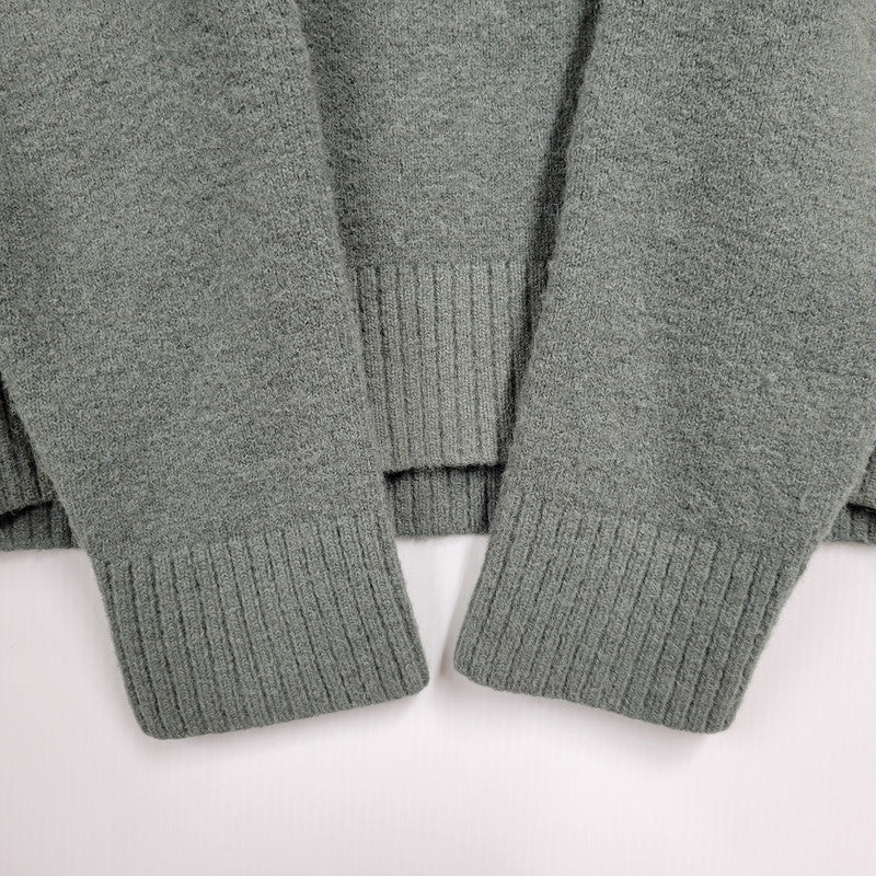 【中古品】【メンズ】 AMI アミ UPL325.KN0032 HEART LOGO JACQUARD KNIT ハート ロゴ ジャガード ニット トップス 141-260316-yn-08-izu サイズ：L カラー：グリーン 万代Net店