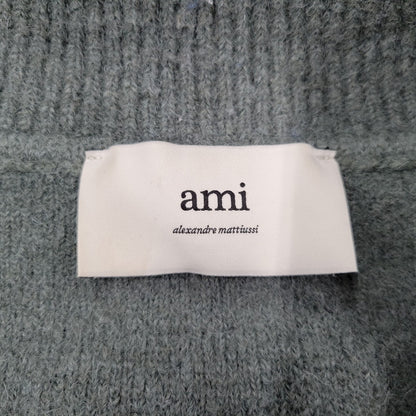 【中古品】【メンズ】 AMI アミ UPL325.KN0032 HEART LOGO JACQUARD KNIT ハート ロゴ ジャガード ニット トップス 141-260316-yn-08-izu サイズ：L カラー：グリーン 万代Net店