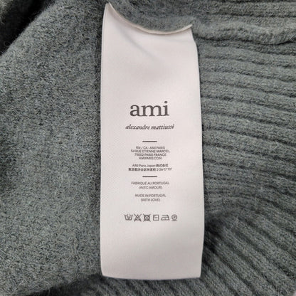 【中古品】【メンズ】 AMI アミ UPL325.KN0032 HEART LOGO JACQUARD KNIT ハート ロゴ ジャガード ニット トップス 141-260316-yn-08-izu サイズ：L カラー：グリーン 万代Net店