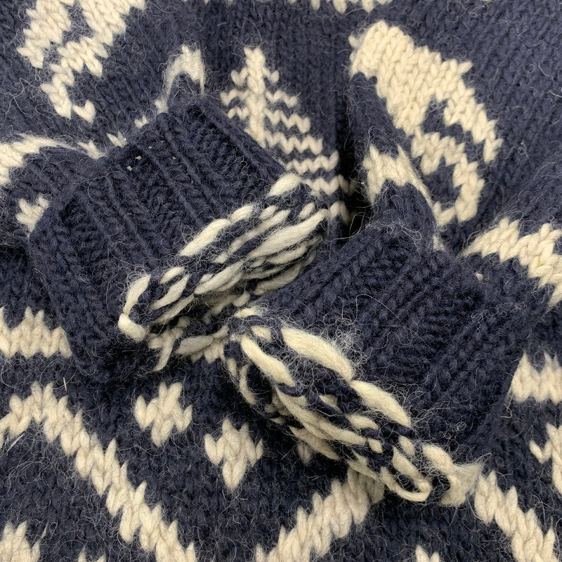 【中古品】【メンズ】 ELSPIA エルスピア WOOL HALF BUTTON KNIT ウール ハーフ ボタン ニット トップス セーター 145-260323-ya-07-izu サイズ：L カラー：NAVY 万代Net店