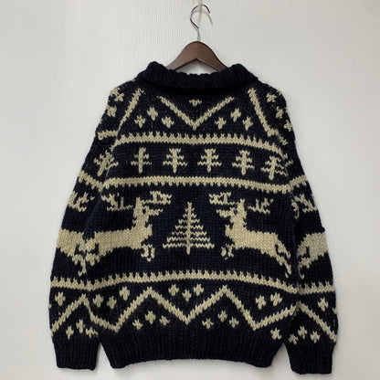 【中古品】【メンズ】 ELSPIA エルスピア WOOL HALF BUTTON KNIT ウール ハーフ ボタン ニット トップス セーター 145-260323-ya-07-izu サイズ：L カラー：NAVY 万代Net店