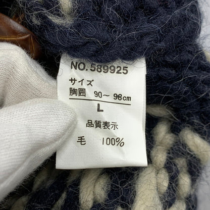 【中古品】【メンズ】 ELSPIA エルスピア WOOL HALF BUTTON KNIT ウール ハーフ ボタン ニット トップス セーター 145-260323-ya-07-izu サイズ：L カラー：NAVY 万代Net店