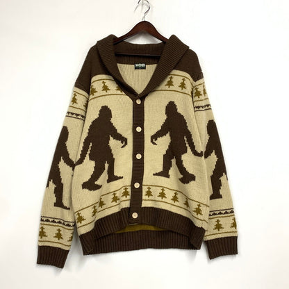 【中古品】【メンズ】 MIDDLE OF BEYOND ミドル オブ ビヨンド BIGFOOT SASQUATCH CARDELIGAN ビッグフット サスカッチ カーディガン トップス ニット 142-260317-ya-08-izu サイズ：XL カラー：BROWN 万代Net店