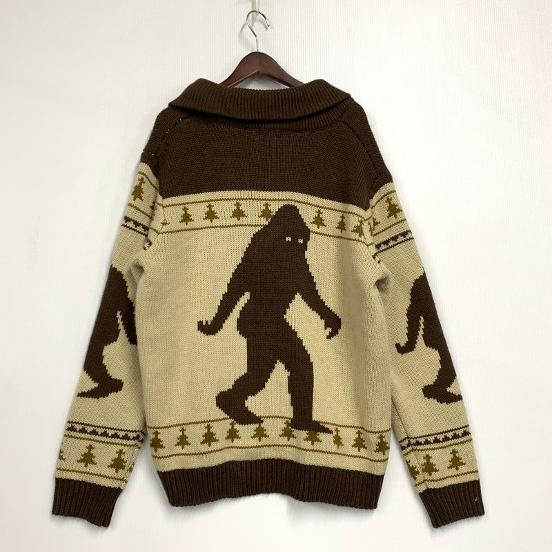 【中古品】【メンズ】 MIDDLE OF BEYOND ミドル オブ ビヨンド BIGFOOT SASQUATCH CARDELIGAN ビッグフット サスカッチ カーディガン トップス ニット 142-260317-ya-08-izu サイズ：XL カラー：BROWN 万代Net店