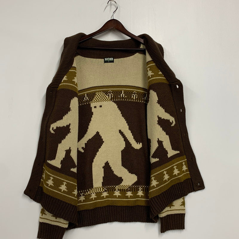 【中古品】【メンズ】 MIDDLE OF BEYOND ミドル オブ ビヨンド BIGFOOT SASQUATCH CARDELIGAN ビッグフット サスカッチ カーディガン トップス ニット 142-260317-ya-08-izu サイズ：XL カラー：BROWN 万代Net店