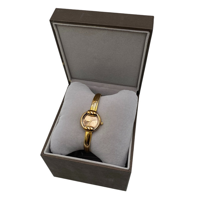 【中古品】【メンズ/レディース】 GUCCI グッチ 1400L GG PINK DIAL BANGLE WATCH ピンク ダイヤル バングル ウォッチ 時計 腕時計 197-260531-kh-02-izu カラー：ゴールド 万代Net店