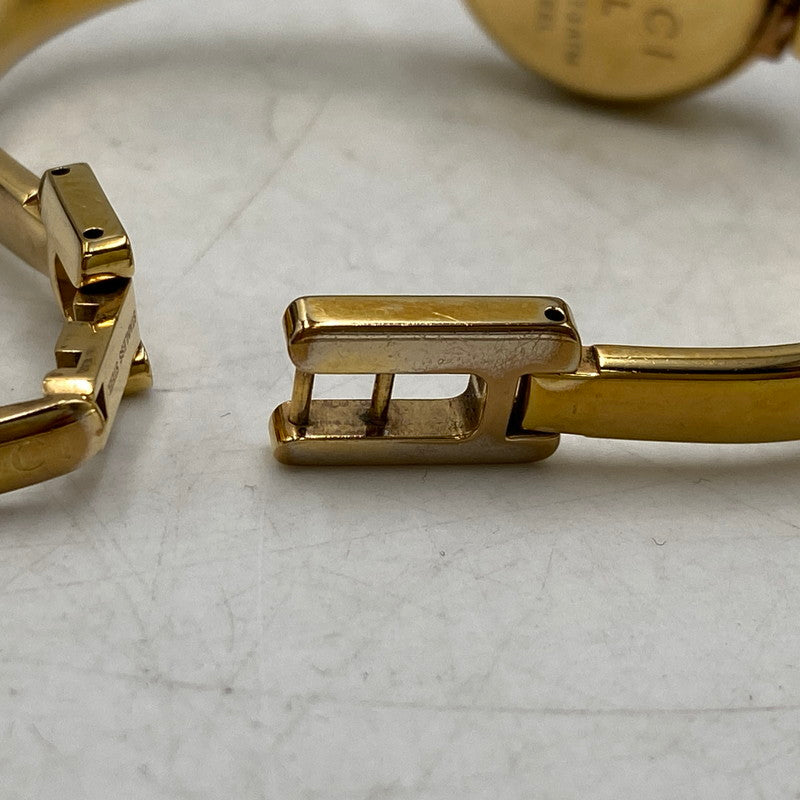 【中古品】【メンズ/レディース】 GUCCI グッチ 1400L GG PINK DIAL BANGLE WATCH ピンク ダイヤル バングル ウォッチ 時計 腕時計 197-260531-kh-02-izu カラー：ゴールド 万代Net店
