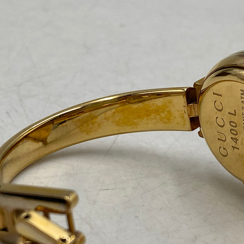 【中古品】【メンズ/レディース】 GUCCI グッチ 1400L GG PINK DIAL BANGLE WATCH ピンク ダイヤル バングル ウォッチ 時計 腕時計 197-260531-kh-02-izu カラー：ゴールド 万代Net店