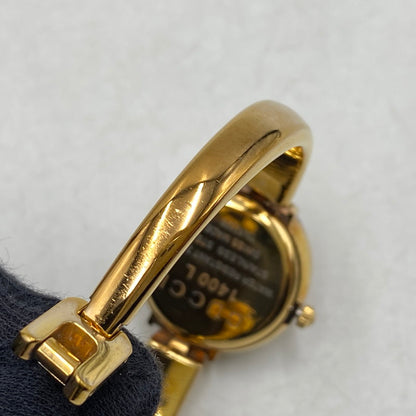 【中古品】【メンズ/レディース】 GUCCI グッチ 1400L GG PINK DIAL BANGLE WATCH ピンク ダイヤル バングル ウォッチ 時計 腕時計 197-260531-kh-02-izu カラー：ゴールド 万代Net店