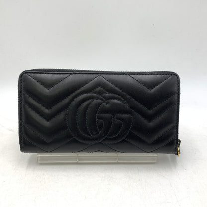 【中古品】【メンズ/レディース】 GUCCI グッチ 443123 GGマーモント ジップアラウンドウォレット 財布 長財布 181-260318-ya-05-izu カラー：ブラック 万代Net店