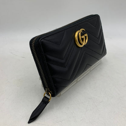 【中古品】【メンズ/レディース】 GUCCI グッチ 443123 GGマーモント ジップアラウンドウォレット 財布 長財布 181-260318-ya-05-izu カラー：ブラック 万代Net店