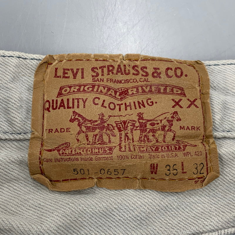 【現状渡し品】【メンズ】 LEVI’S リーバイス 501-0657 先染め GRAY DENIM PANTS グレー デニム パンツ ボトムス 157-260320-kh-01-izu サイズ：36×32 カラー：グレー 万代Net店