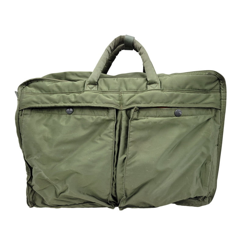【現状渡し品】【メンズ/レディース】 PORTER ポーター TANKER 3WAY BRIEFCASE タンカー ブリーフケース カバン 188-260320-kh-09-izu カラー：グリーン 万代Net店