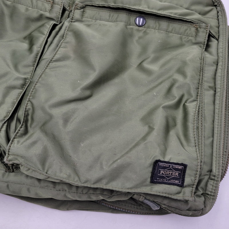 【現状渡し品】【メンズ/レディース】 PORTER ポーター TANKER 3WAY BRIEFCASE タンカー ブリーフケース カバン 188-260320-kh-09-izu カラー：グリーン 万代Net店