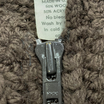 【中古品】【メンズ】 90～00’S イングランド製 ライカ期 WOOL ZIP UP KNIT ウール ジップ アップ ニット トップス 長袖 141-260319-cs-11-izu サイズ：M カラー：ブラウン×パープル 万代Net店