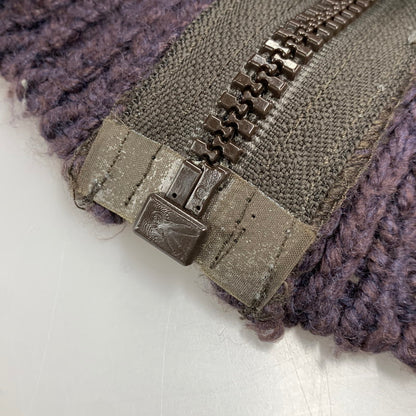 【中古品】【メンズ】 90～00’S イングランド製 ライカ期 WOOL ZIP UP KNIT ウール ジップ アップ ニット トップス 長袖 141-260319-cs-11-izu サイズ：M カラー：ブラウン×パープル 万代Net店