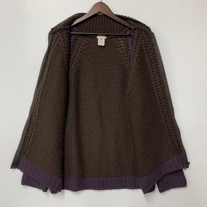 【中古品】【メンズ】 90～00’S イングランド製 ライカ期 WOOL ZIP UP KNIT ウール ジップ アップ ニット トップス 長袖 141-260319-cs-11-izu サイズ：M カラー：ブラウン×パープル 万代Net店