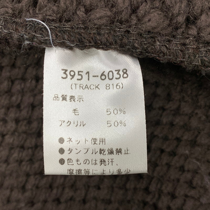 【中古品】【メンズ】 90～00’S イングランド製 ライカ期 WOOL ZIP UP KNIT ウール ジップ アップ ニット トップス 長袖 141-260319-cs-11-izu サイズ：M カラー：ブラウン×パープル 万代Net店